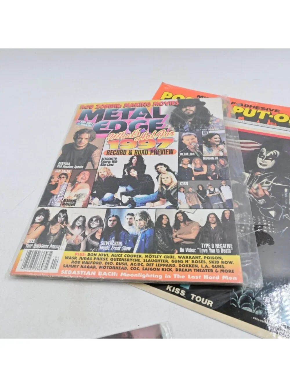 Kiss Poster Put-Ons + 3 Kiss Magazines